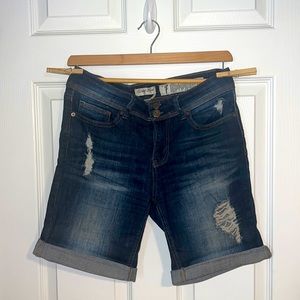 Indigo Rein Dark Denim Bermuda Shorts
